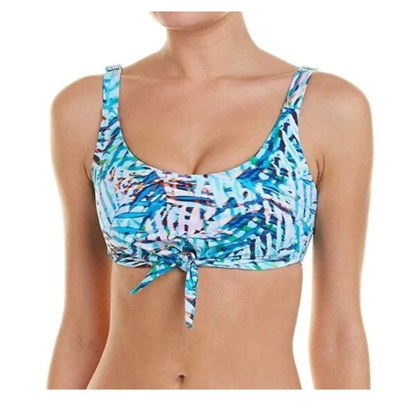 Pilyq 2PC Women's Blue Bikini Set Tankini Top & Bikini Swim Bottom Small NWT - Picture 3 of 6